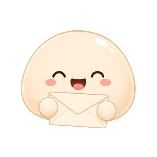 Casinomochi character holding a letter to receive user inquiries.